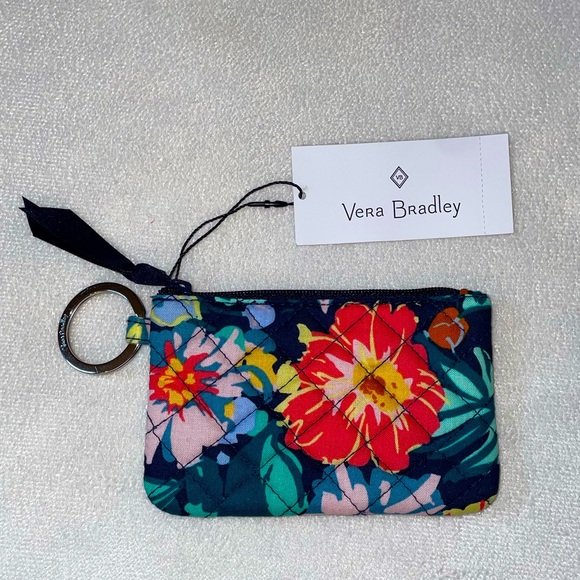 New! Vera Bradley Zip ID Wallet Card Case in Happy Blooms Floral🌺🍃 - Picture 2 of 7